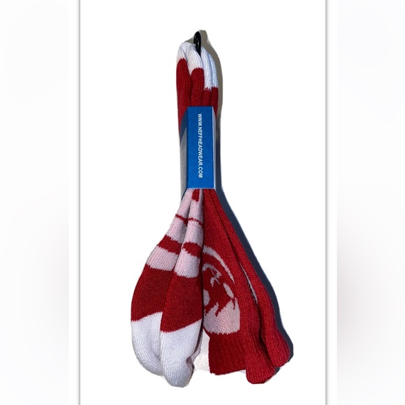 Neff Crew Socks 1 Pair Men 6.5-12 Red w/ White Face Logo Skate Snowboard BMX NEW - Picture 7 of 12